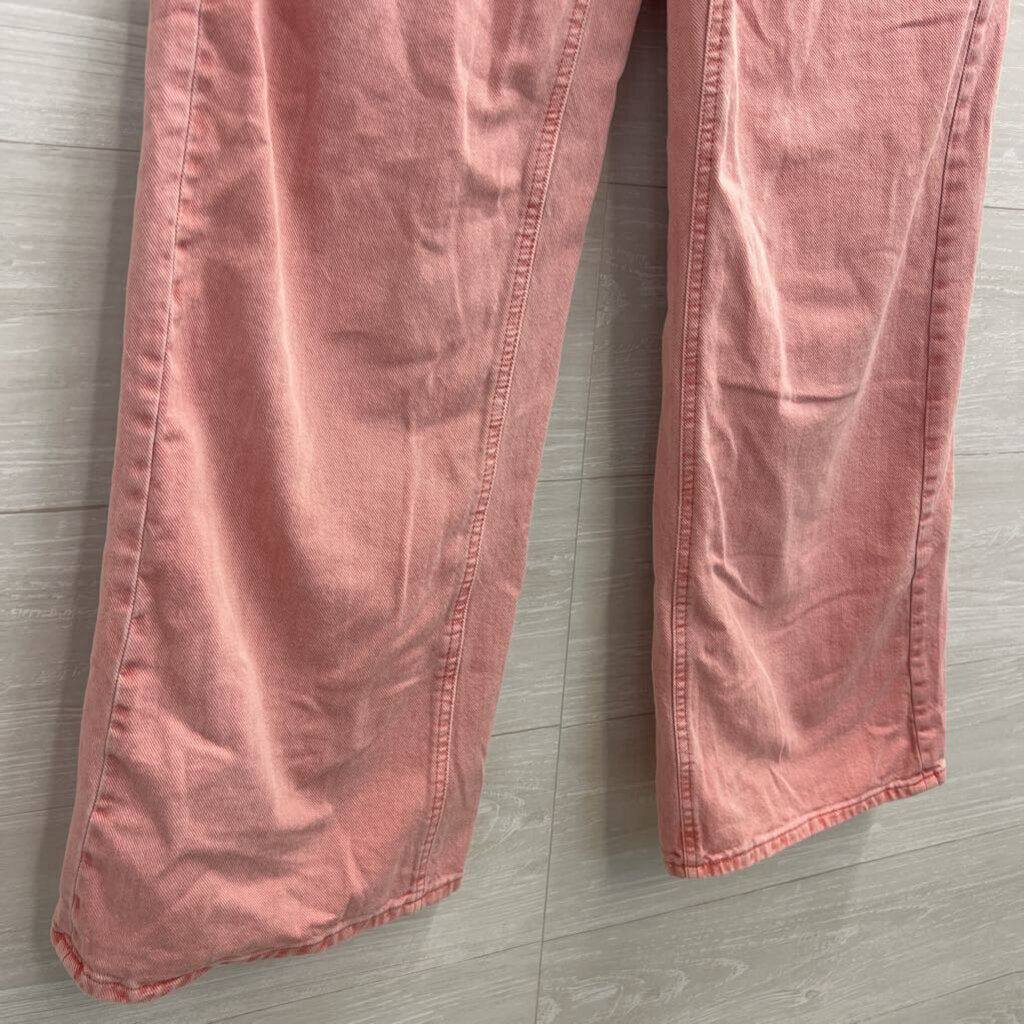Gap Pink Denim High Rise Wide Leg Jeans 25