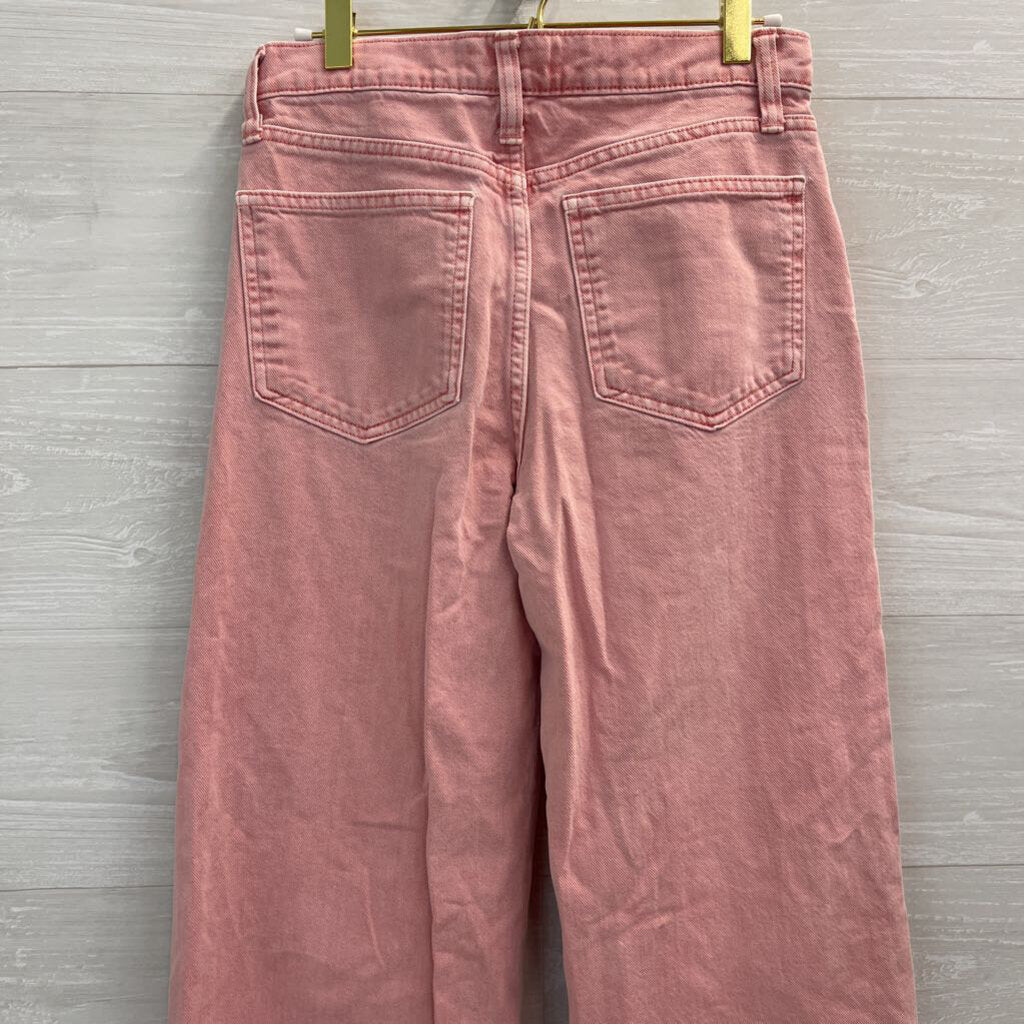 Gap Pink Denim High Rise Wide Leg Jeans 25