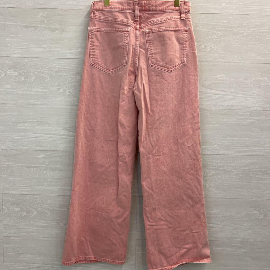 Gap Pink Denim High Rise Wide Leg Jeans 25