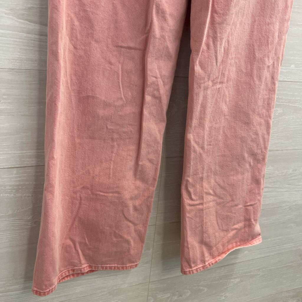 Gap Pink Denim High Rise Wide Leg Jeans 25