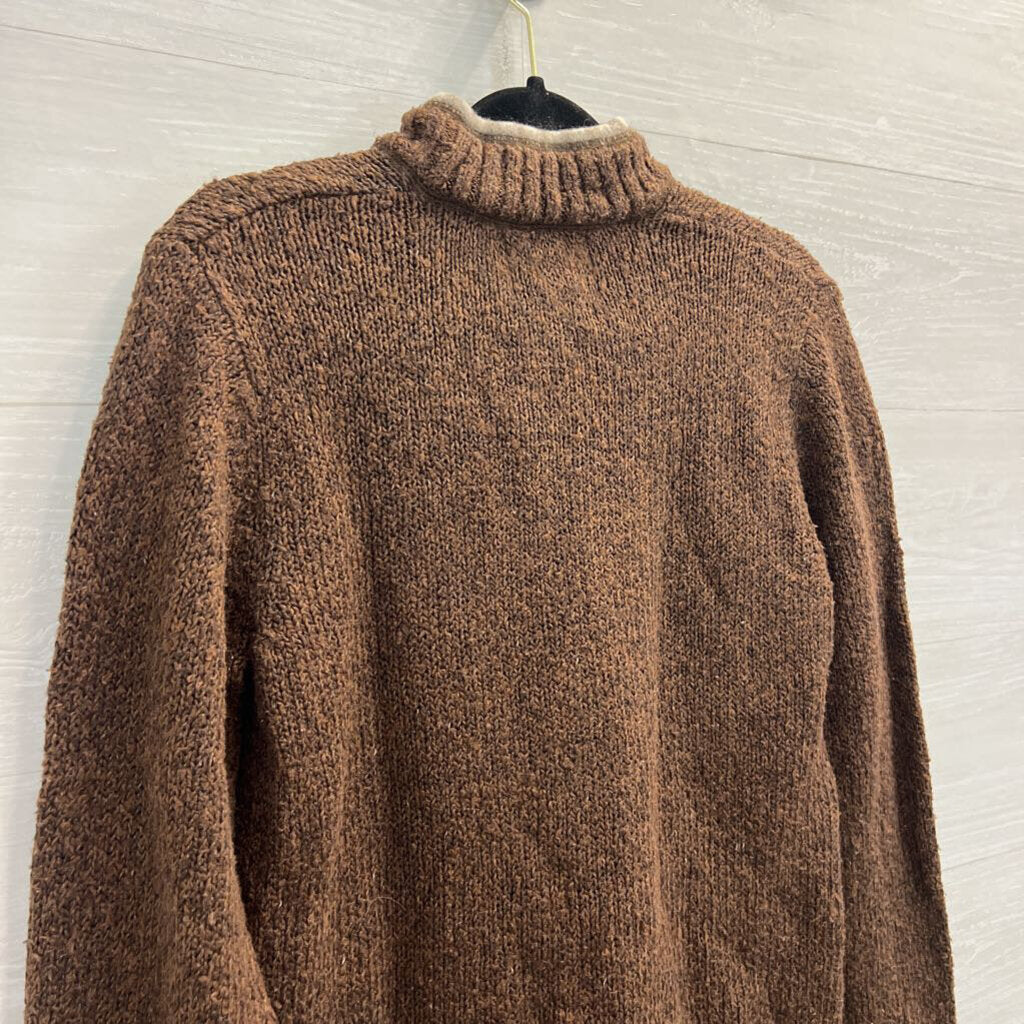 Woolrich Brown Knit Quarter Zip Pullover Medium