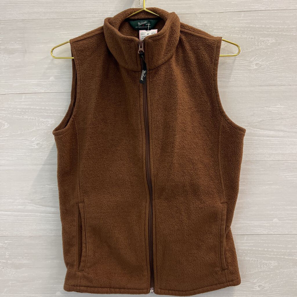 Woolrich Brown Fleece Zip Up Vest Medium