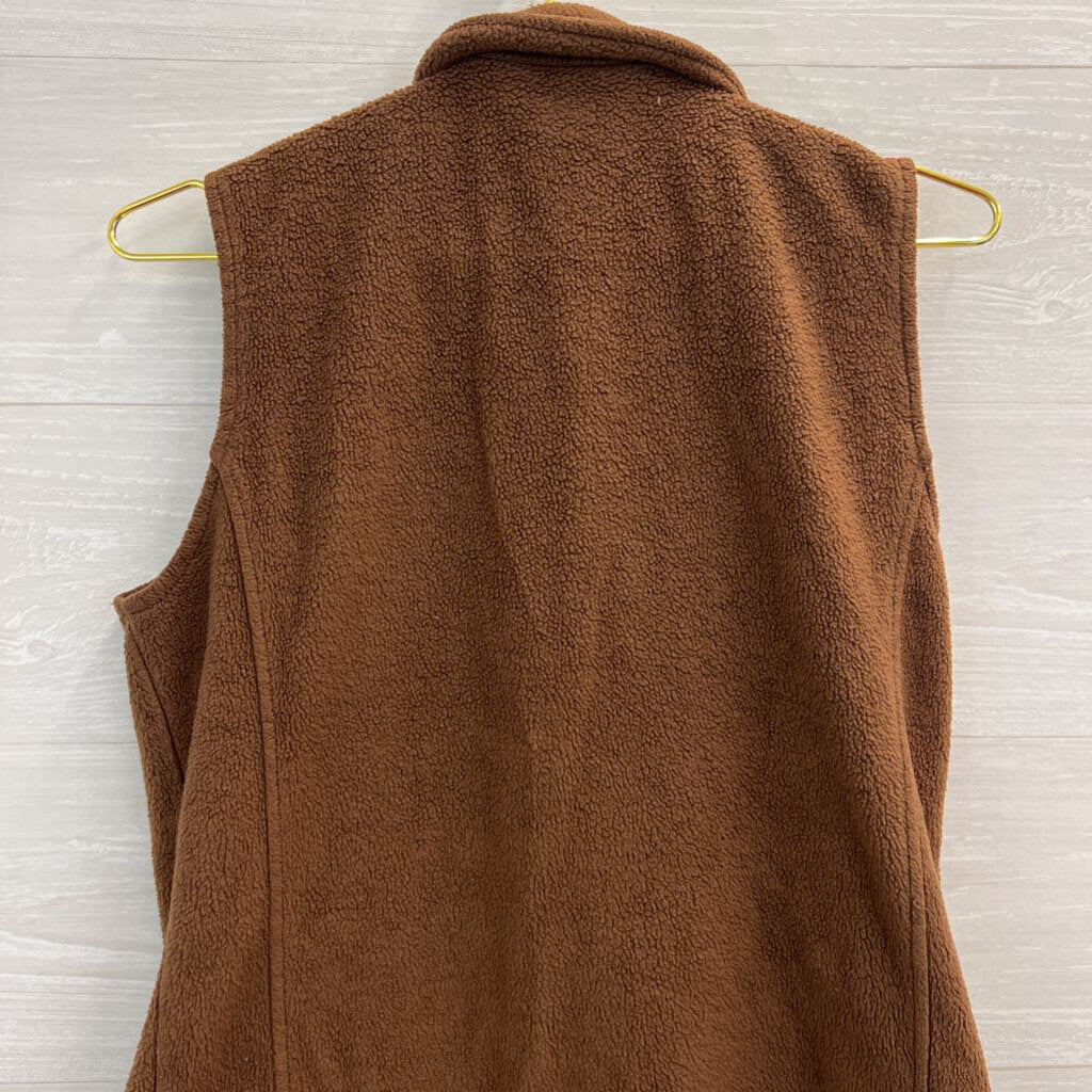 Woolrich Brown Fleece Zip Up Vest Medium
