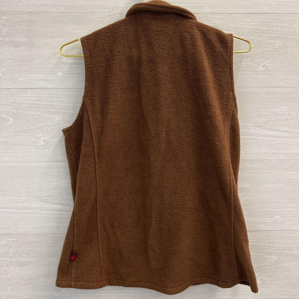 Woolrich Brown Fleece Zip Up Vest Medium