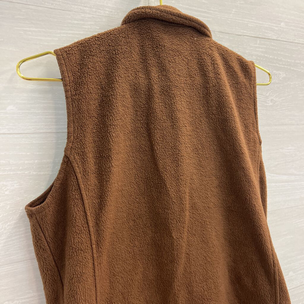 Woolrich Brown Fleece Zip Up Vest Medium