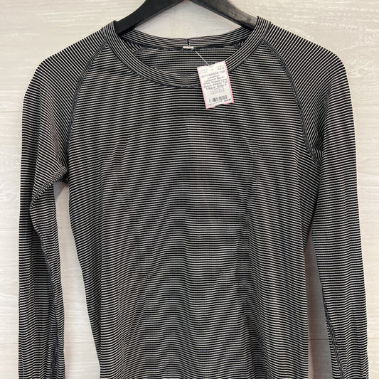 Lululemon Black/ White Striped Long Sleeve Athletic Top 8