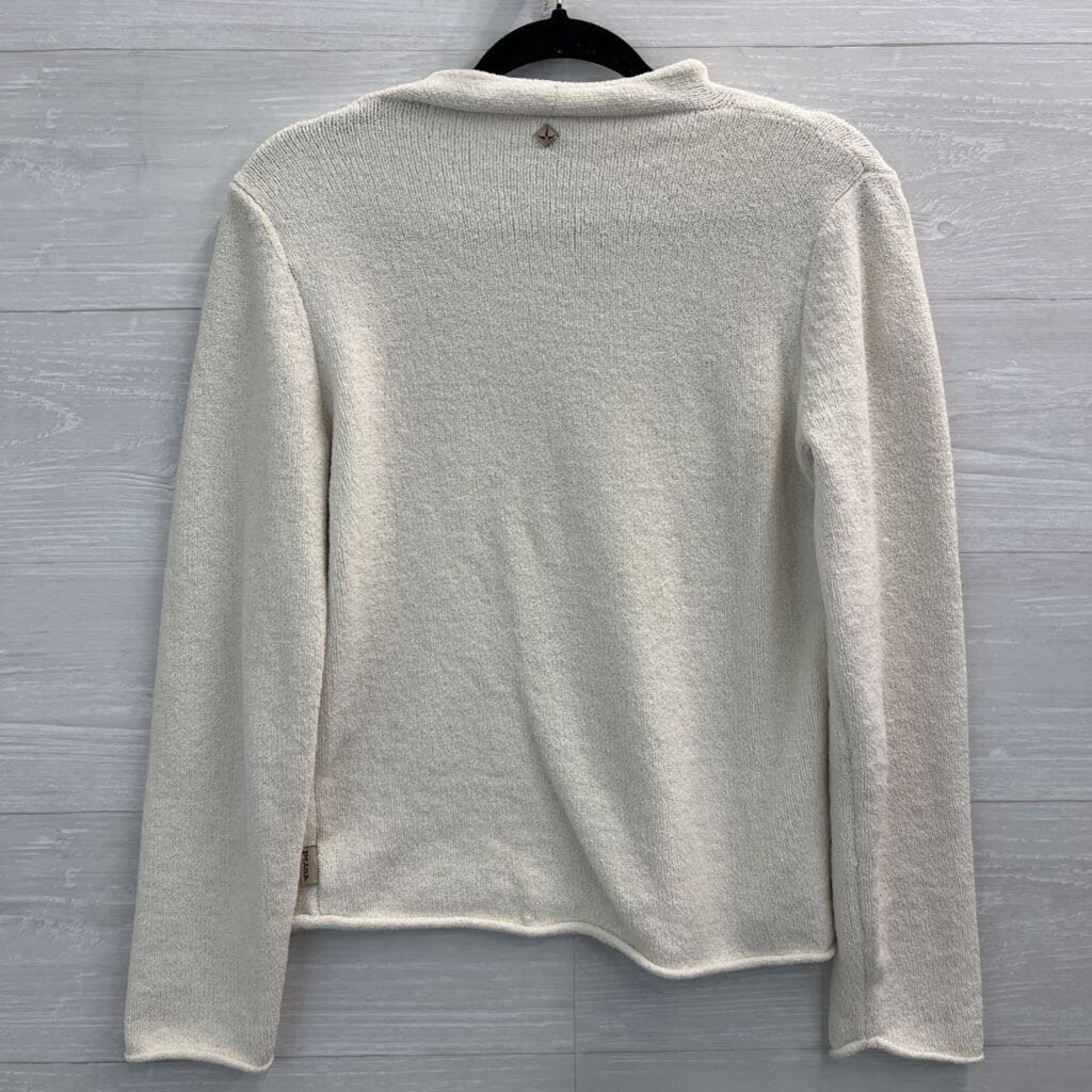 Prana Cream Soft Knit V Neck Sweater Top Large