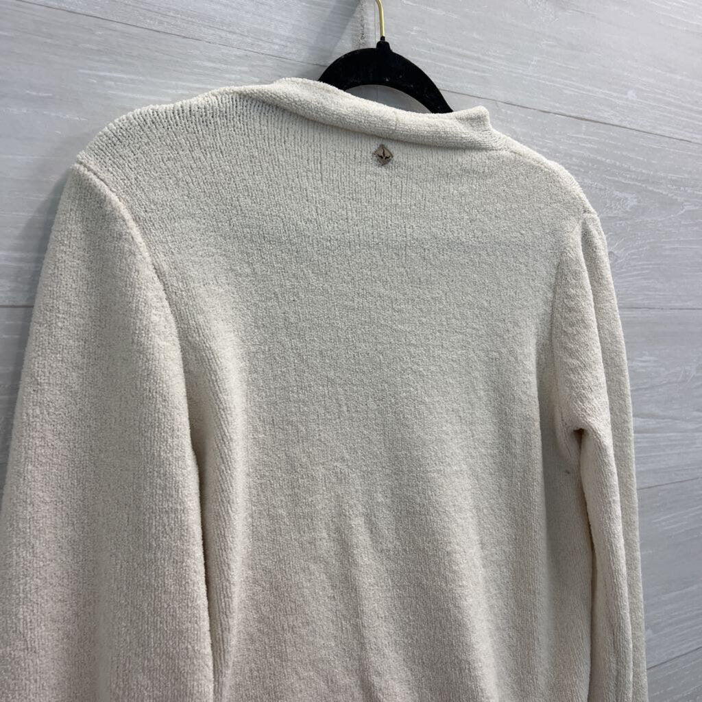 Prana Cream Soft Knit V Neck Sweater Top Large