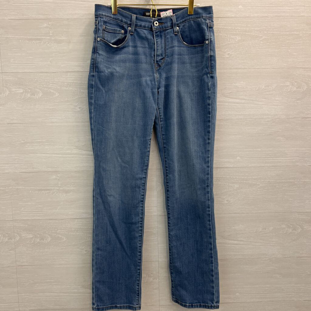 Levi Light Wash Blue Stretchy 505 Straight Leg Jeans 8