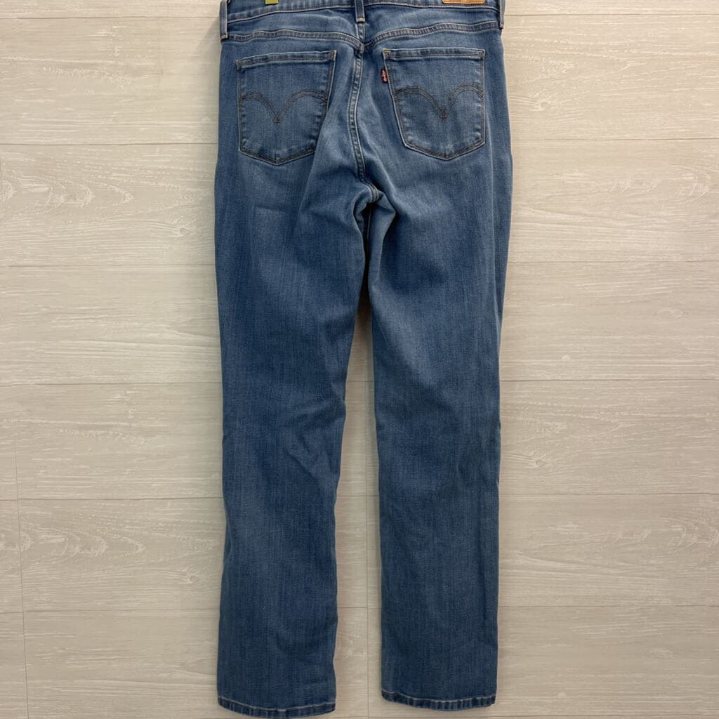 Levi Light Wash Blue Stretchy 505 Straight Leg Jeans 8