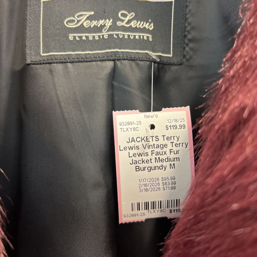 Vintage Terry Lewis Faux Fur Jacket Medium