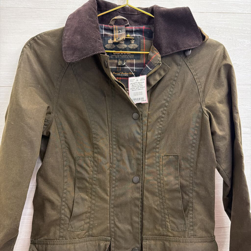 Barbour Olive Classic Bedale Jacket with Sylkoil Hood 2
