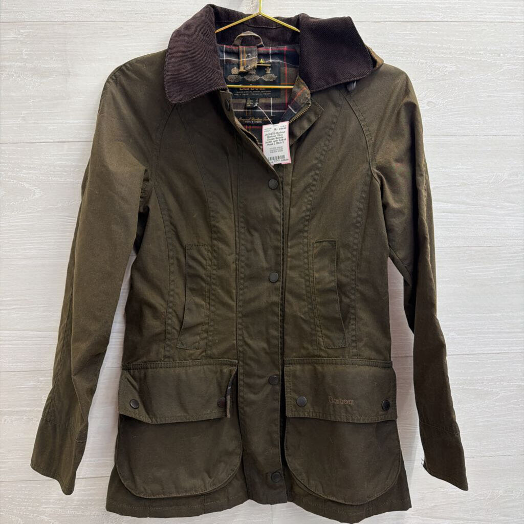 Barbour Olive Classic Bedale Jacket with Sylkoil Hood 2
