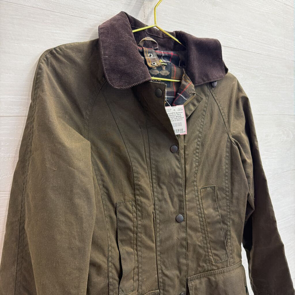 Barbour Olive Classic Bedale Jacket with Sylkoil Hood 2