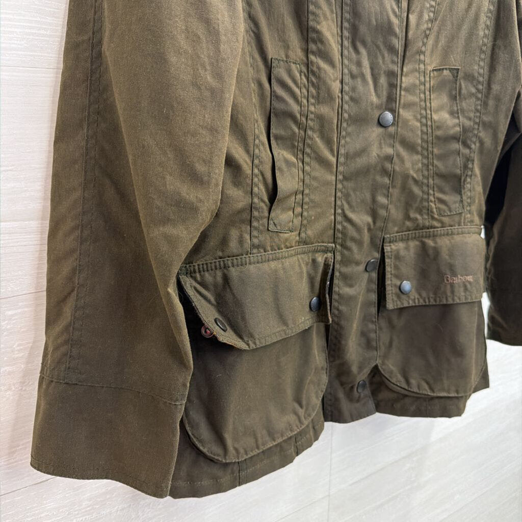 Barbour Olive Classic Bedale Jacket with Sylkoil Hood 2