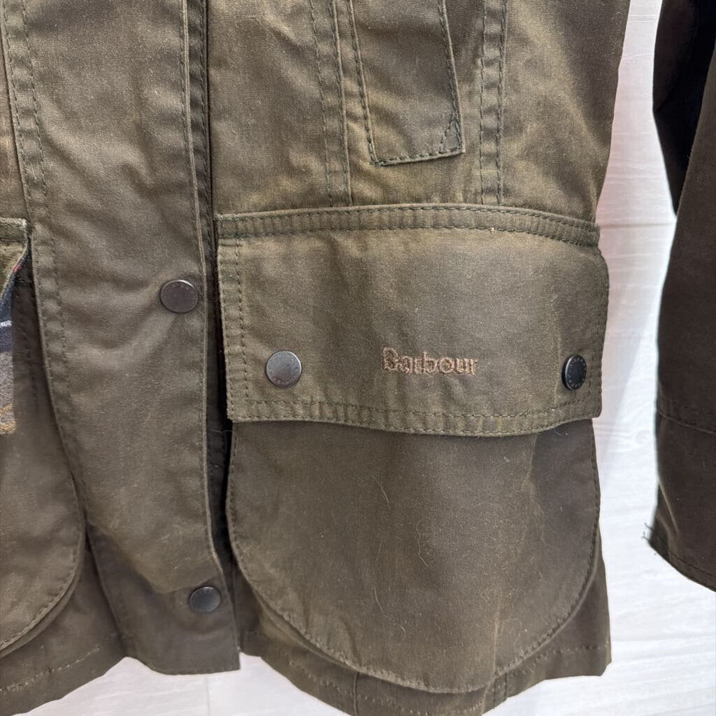 Barbour Olive Classic Bedale Jacket with Sylkoil Hood 2