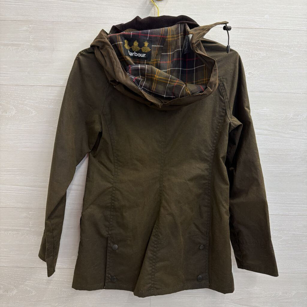 Barbour Olive Classic Bedale Jacket with Sylkoil Hood 2