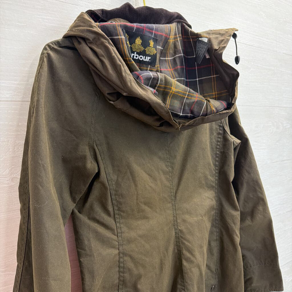 Barbour Olive Classic Bedale Jacket with Sylkoil Hood 2