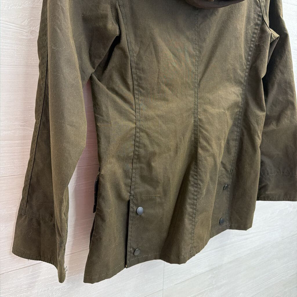 Barbour Olive Classic Bedale Jacket with Sylkoil Hood 2
