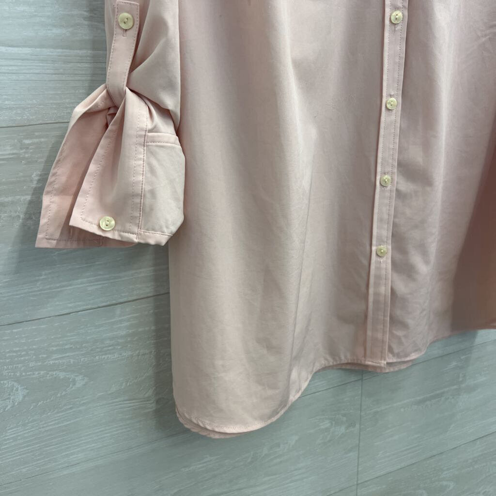 Lands End Pink Long Sleeve Button Down Top 1X