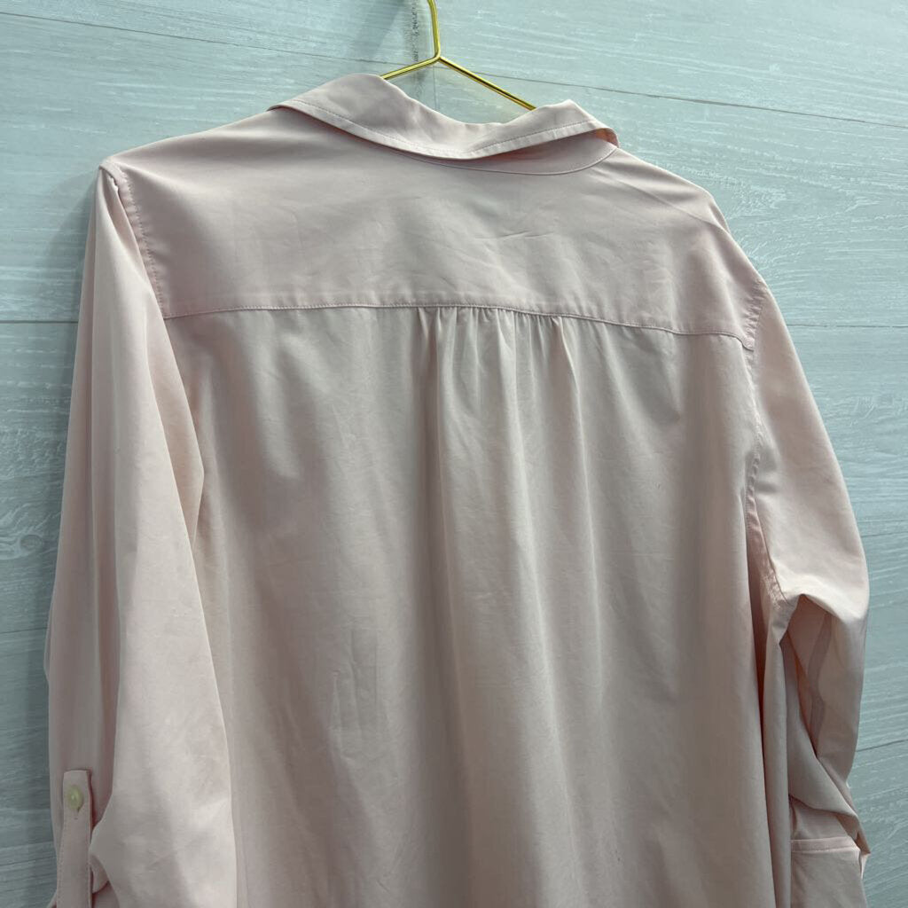 Lands End Pink Long Sleeve Button Down Top 1X
