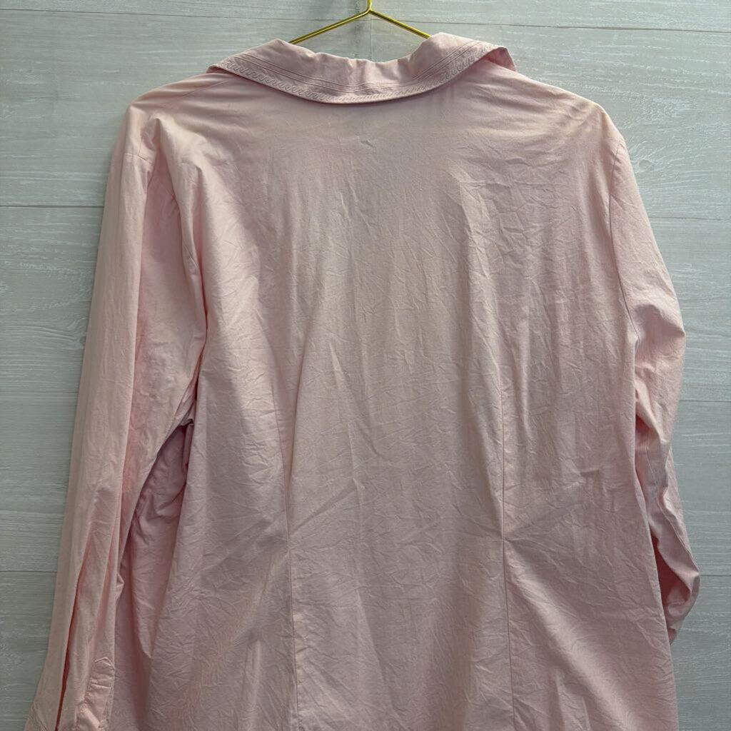 Signatures Pink Long Sleeve Button Down Top 1X