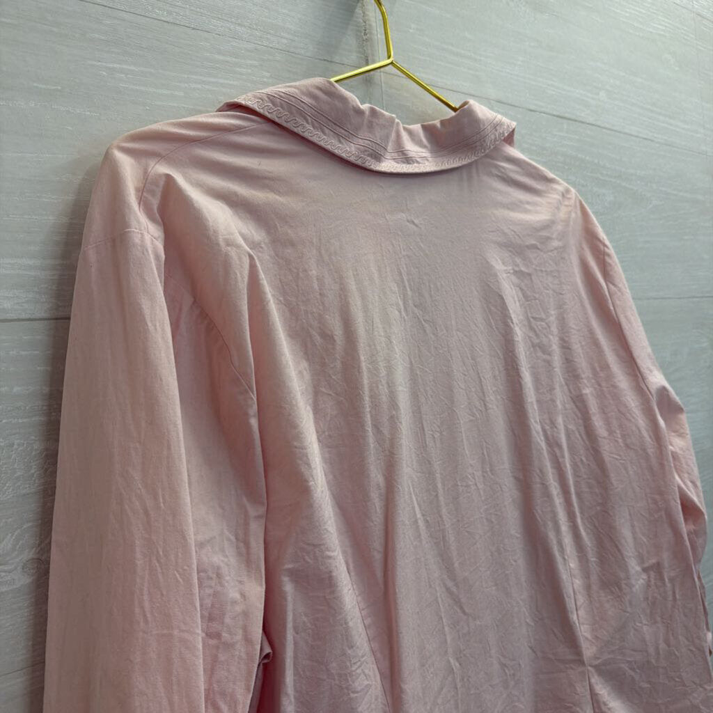Signatures Pink Long Sleeve Button Down Top 1X