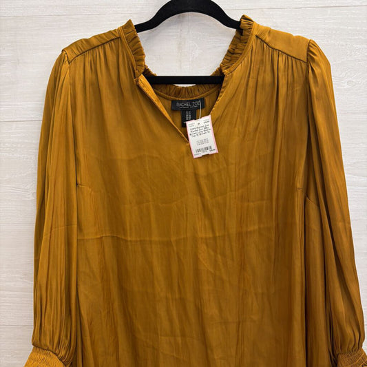 Rachel Zoe Silky Brown Long Sleeve Top 1X