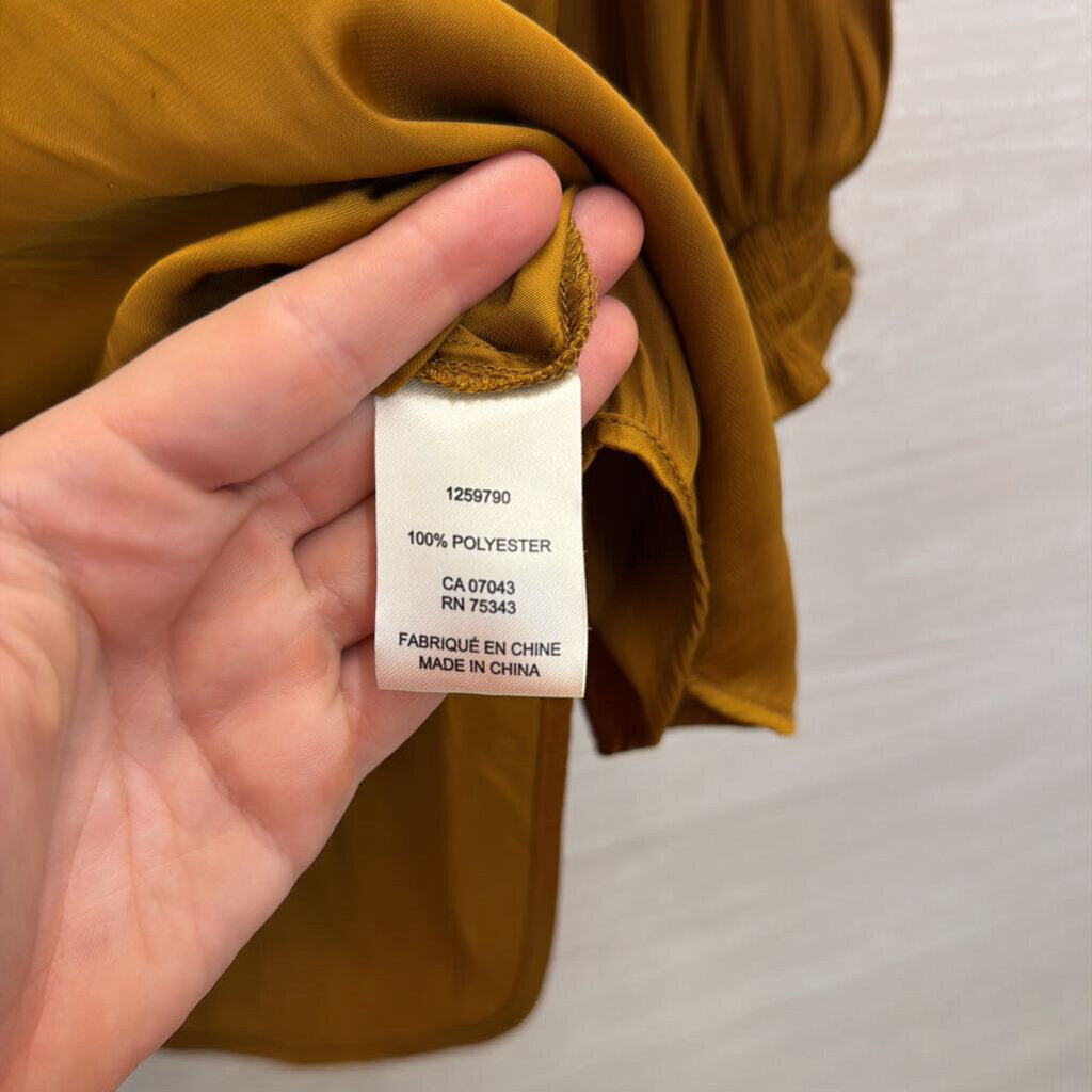 Rachel Zoe Silky Brown Long Sleeve Top 1X