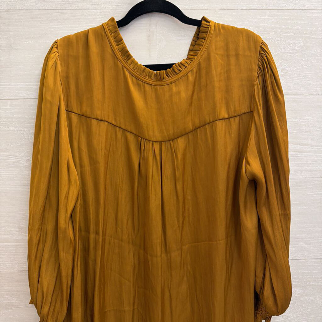 Rachel Zoe Silky Brown Long Sleeve Top 1X