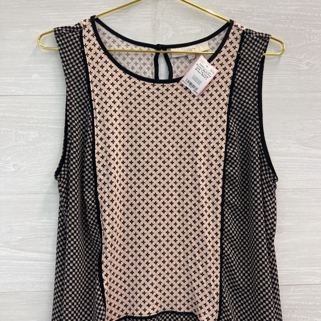 Loft Brown/ Black Print Tank Top Large