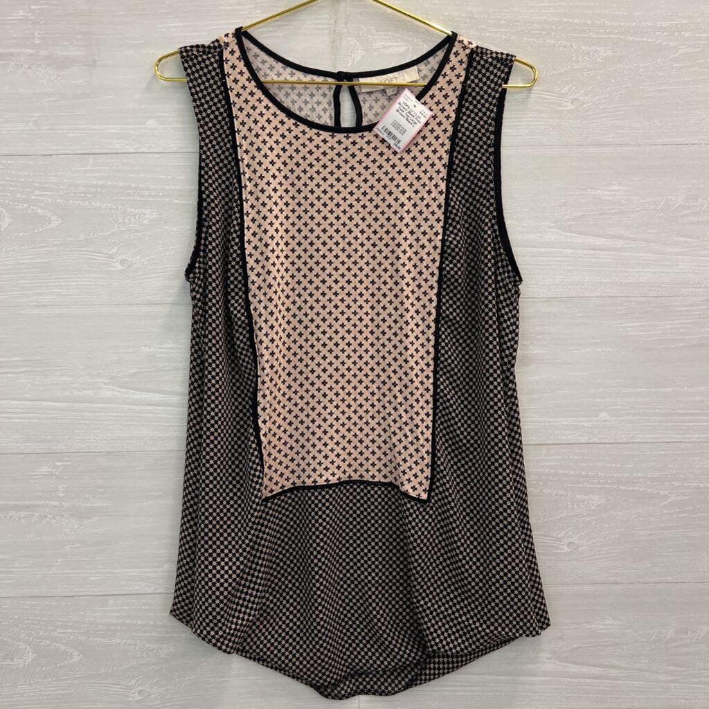 Loft Brown/ Black Print Tank Top Large
