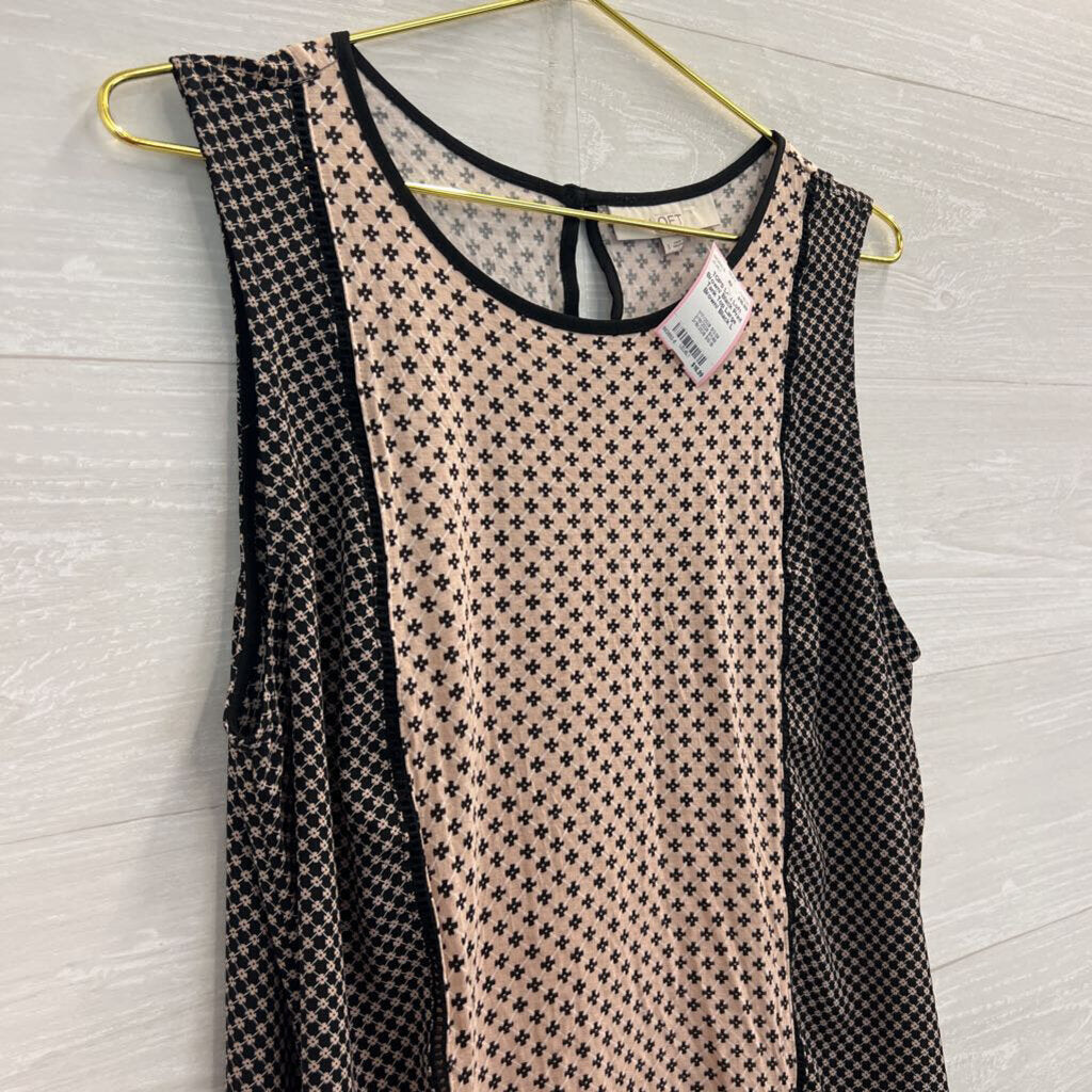 Loft Brown/ Black Print Tank Top Large