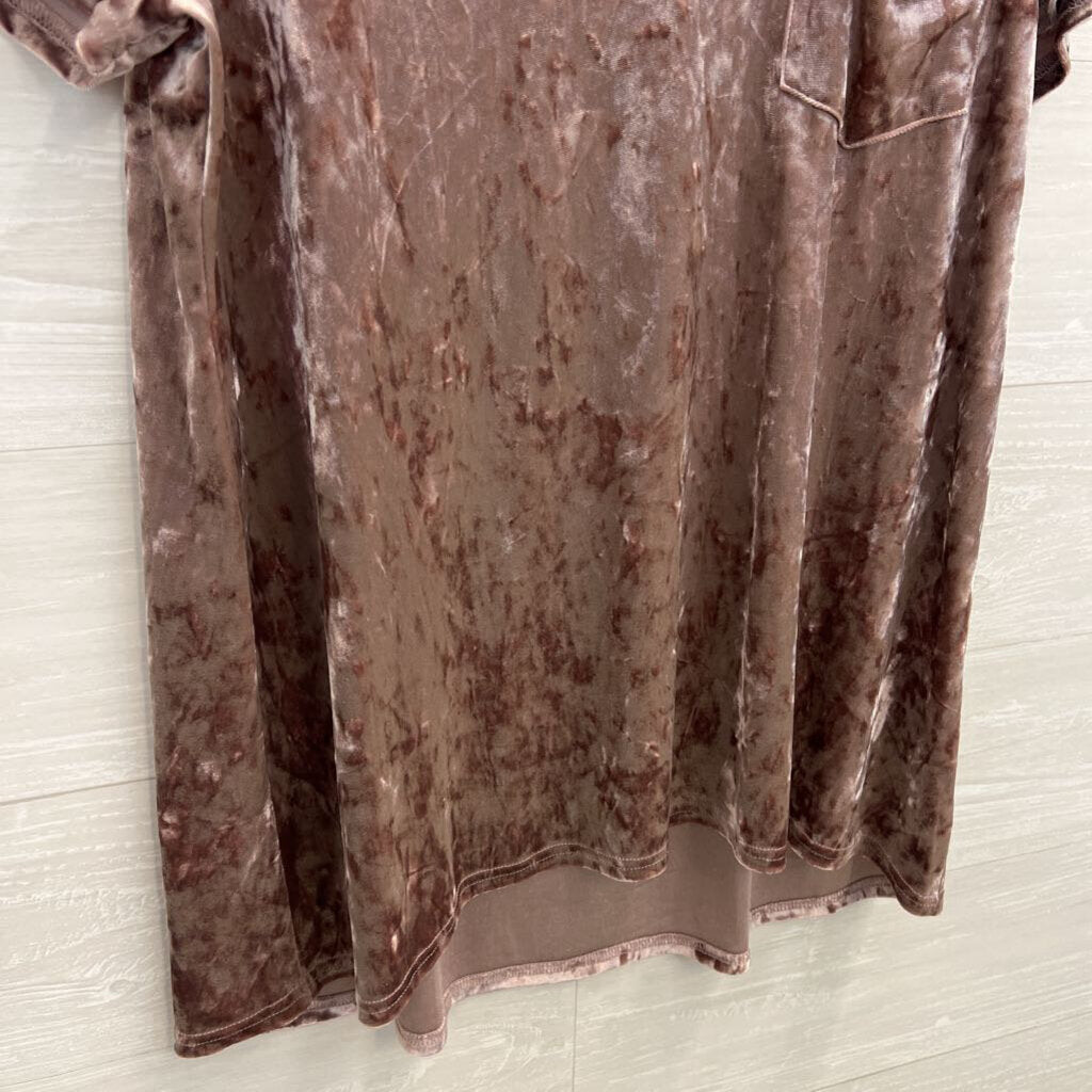 Spring and Mercer Pink Velvet Legging Short Sleeve Top Extra Large