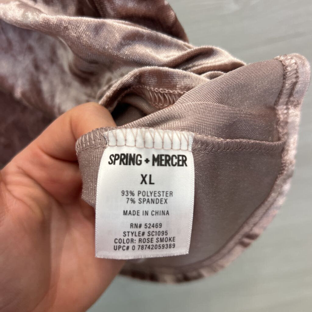 Spring and Mercer Pink Velvet Legging Short Sleeve Top Extra Large