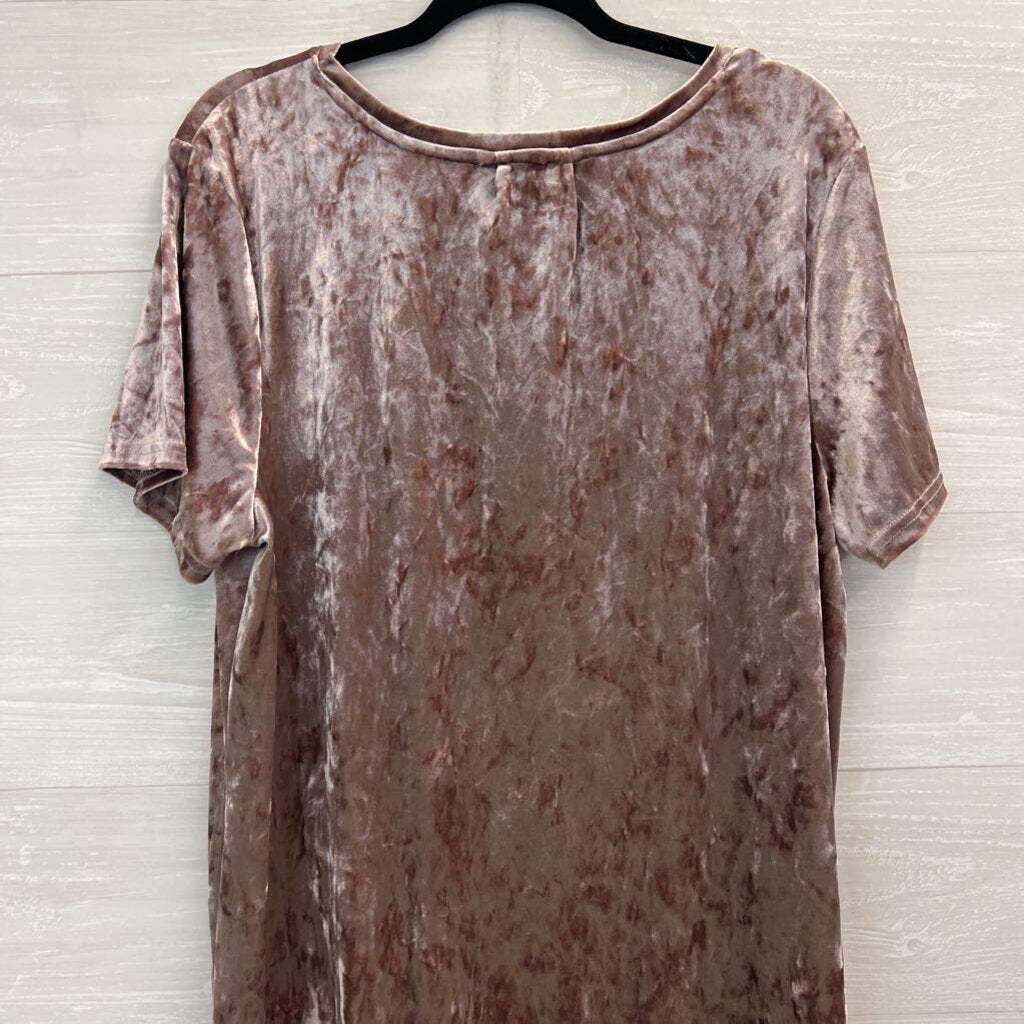 Spring and Mercer Pink Velvet Legging Short Sleeve Top Extra Large