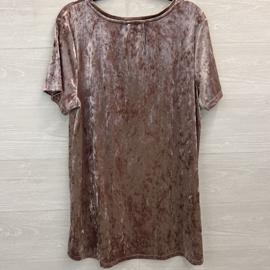 Spring and Mercer Pink Velvet Legging Short Sleeve Top Extra Large