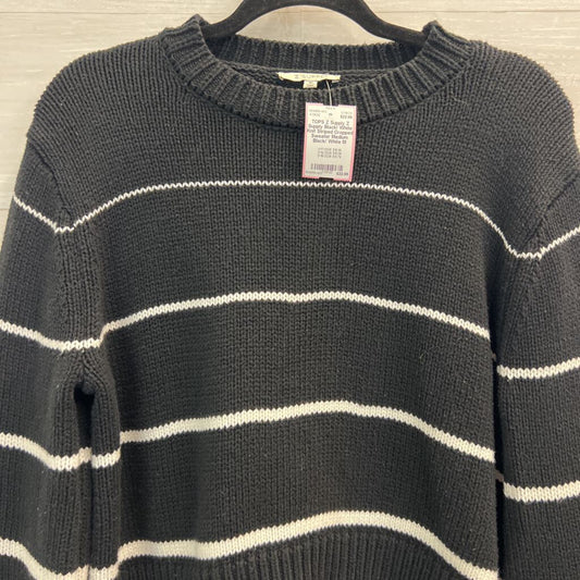 Z Supply Black/ White Knit Striped Cropped Sweater Medium