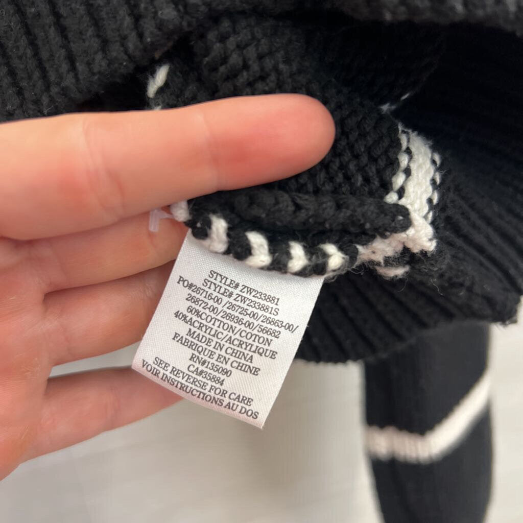 Z Supply Black/ White Knit Striped Cropped Sweater Medium