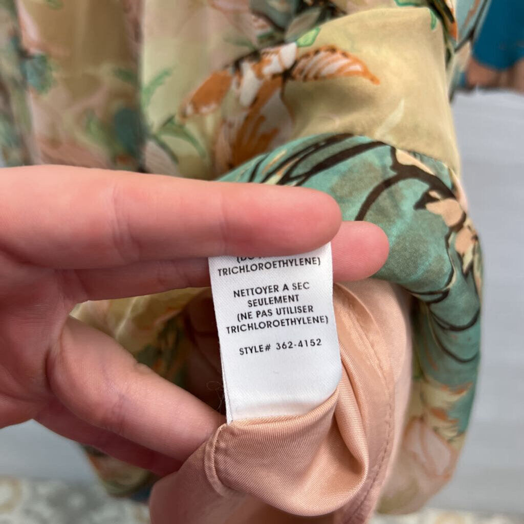 Nanette Lepore Pink/ Multi Print Long Sleeve Midi Dress Medium