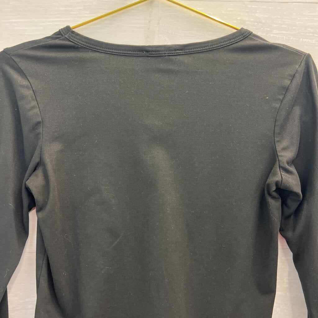 Olivia Rae Black Long Sleeve V Neck Top Small