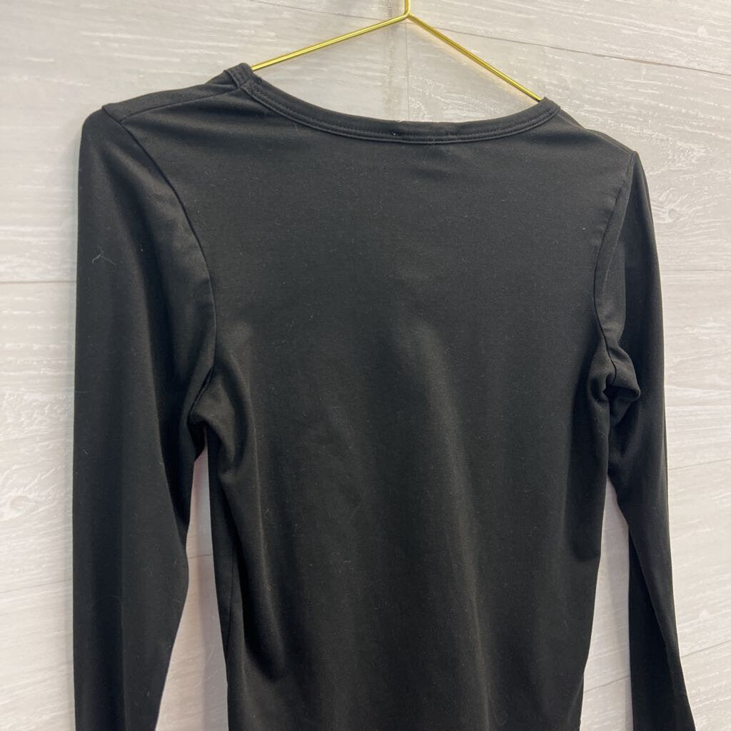 Olivia Rae Black Long Sleeve V Neck Top Small