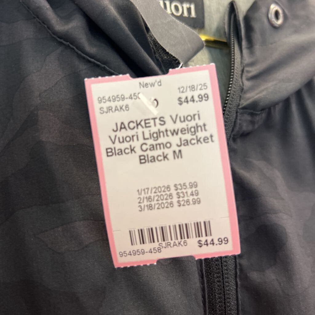 Vuori Lightweight Black Camo Jacket