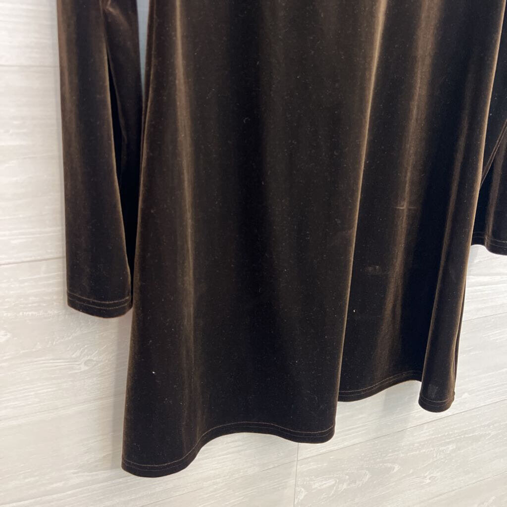 Vintage Express Brown Velvet Long Sleeve Dress 11/12
