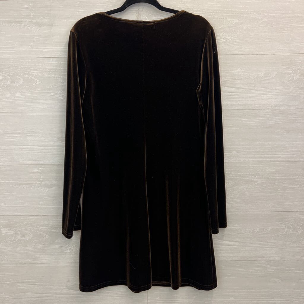 Vintage Express Brown Velvet Long Sleeve Dress 11/12
