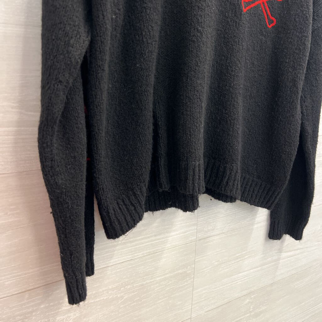 Torrid Black/ Red Skull Long Sleeve Sweater 00