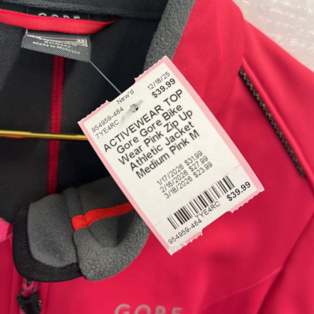 Gore Bike Wear Pink Zip Up Athletic Jacket Medium