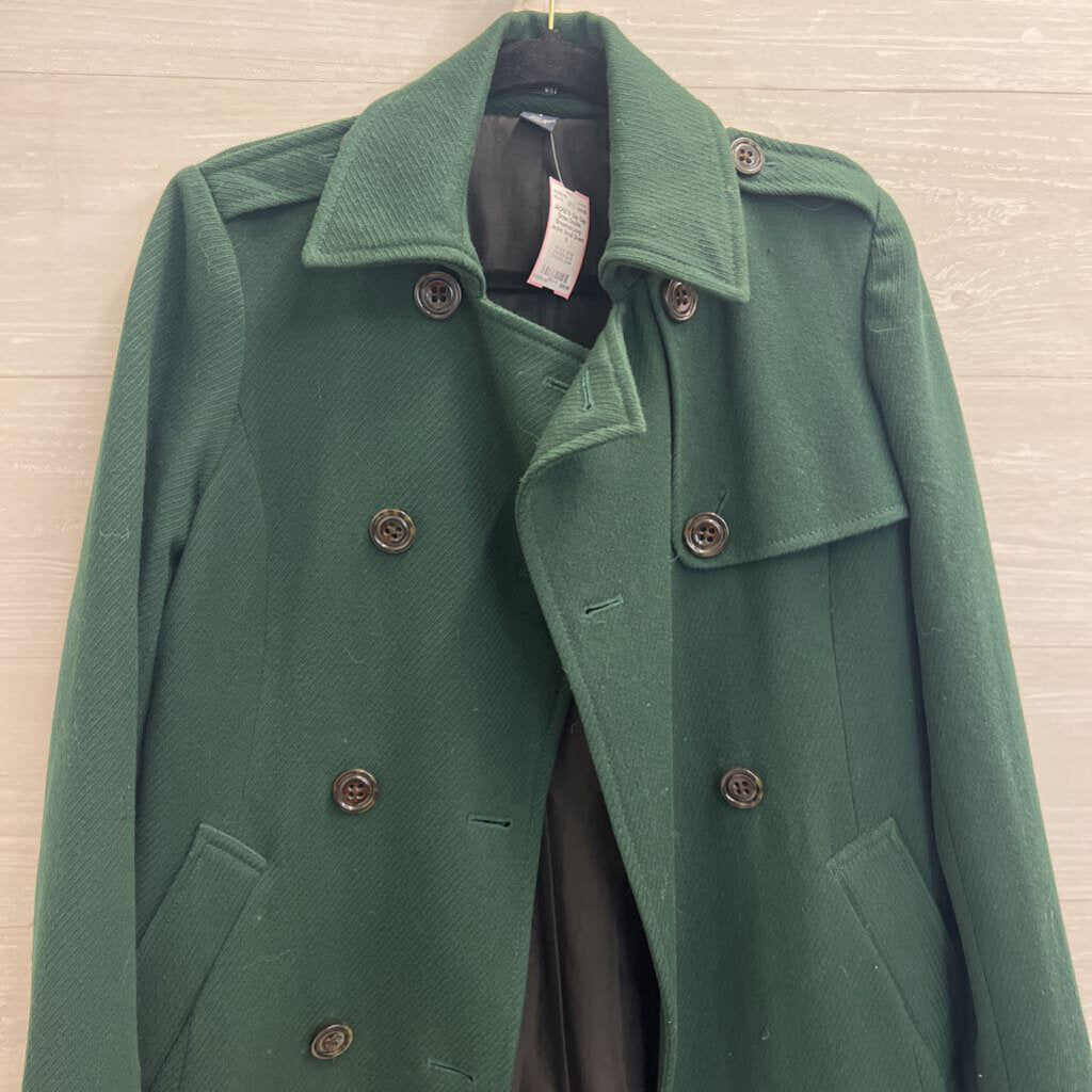 Gap Green Double Breasted Long Jacket Small