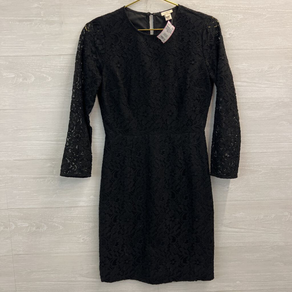 J Crew Black Lace Long Sleeve Dress 2
