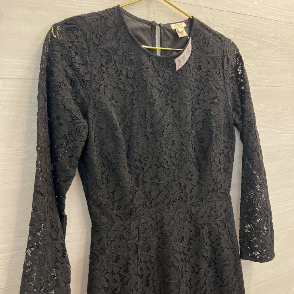 J Crew Black Lace Long Sleeve Dress 2